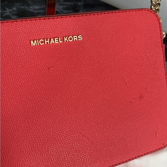 Michael Kors Handbag Jet Set Powder Leather Crossbody Bag Purse AUTHENTIC - Picture 6 of 12